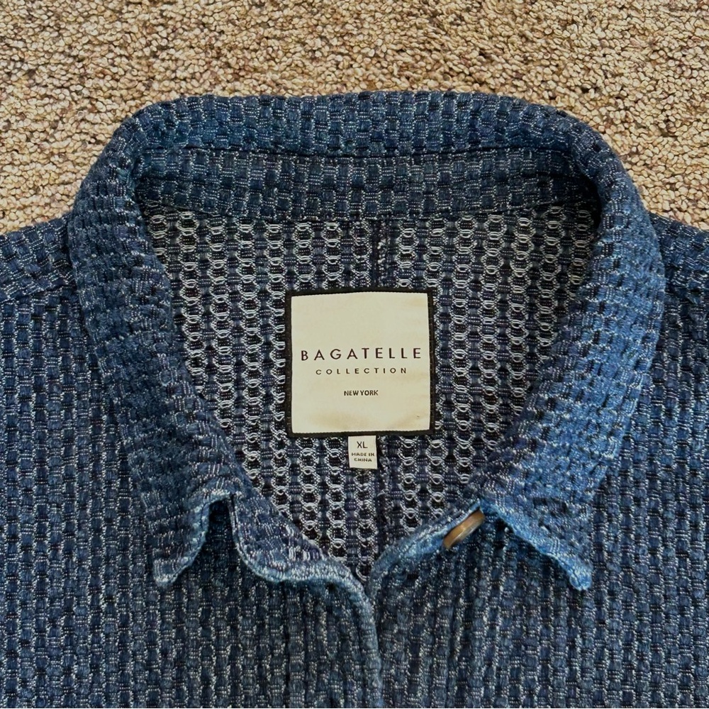 Bagatelle Blue Textured Chambray Button Up Jacket Boxy Fit Women’s XL  NEE - Picture 5 of 16